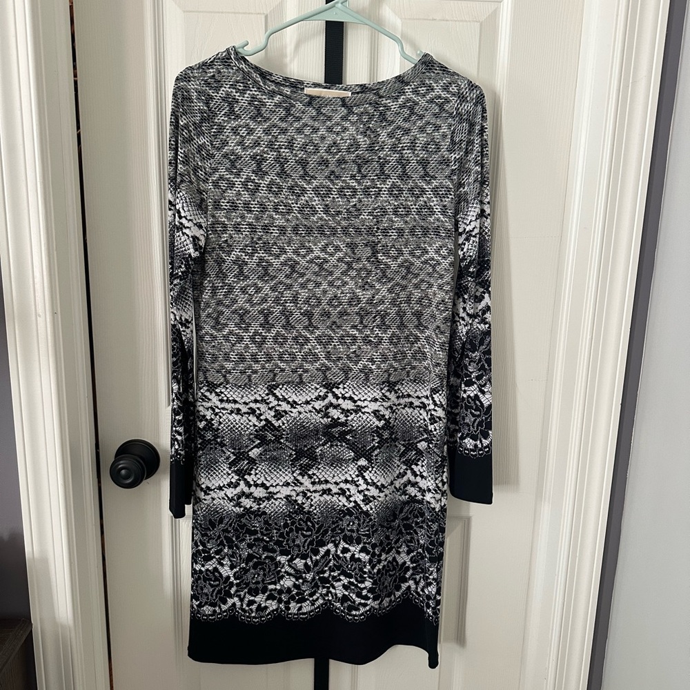 Michael Kors Monochrome Long Sleeve Dress